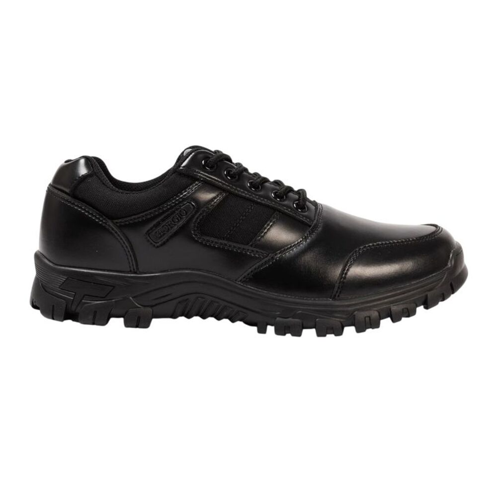 Giorgio Mens Logo Leather Shoes / Black